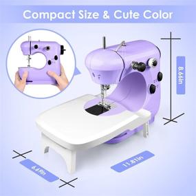 img 1 attached to 🧵 Portable Sewing Machine for Beginners with Light, Extension Table, Easy-to-Use & Safe for Kids - Best Gifts for DIY Home and Travel, Space-Saver