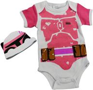 👶 precious in pink: knitwits baby fett onesie and hat bundle outfit logo