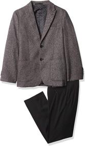 img 4 attached to Isaac Mizrahi Tweed Suit for Boys 👔 in Slim Fit - 2-Piece Set for Sleek Style