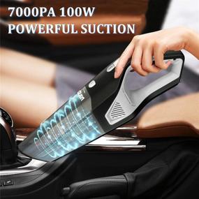 img 3 attached to 🚗 Powerful Car Vacuum Cleaner: Handheld & Portable for Quick Auto Interior Cleaning - 7000Pa + 14.7Ft Cord + 100W + 3 Attachments