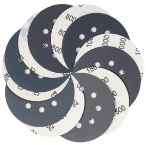 img 4 attached to 🔧 S&F Stead & Fast 60pcs 5 Inch Sanding Discs Hook & Loop 8 Holes Wet Dry 400 600 800 1000 1500 2000 Grit Orbital Sander Sandpaper with Tack Cloth, Silicon Carbide Round Flocking Sandpaper for Optimal SEO