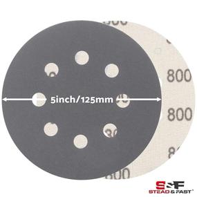 img 1 attached to 🔧 S&F Stead & Fast 60pcs 5 Inch Sanding Discs Hook & Loop 8 Holes Wet Dry 400 600 800 1000 1500 2000 Grit Orbital Sander Sandpaper with Tack Cloth, Silicon Carbide Round Flocking Sandpaper for Optimal SEO