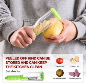 img 2 attached to 🥔 Multi-Purpose Vegetable Peeler with Built-in Storage Container - Potato and Apple Peeler with Convenient Storage Box (1 Pc)