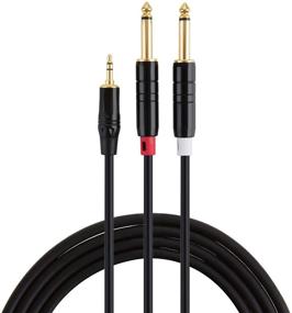 img 4 attached to 🎧 15FT 3.5mm TRS to Dual 6.35mm TS Mono Y-Cable Splitter: iPhone, iPod, Laptop, CD Players, and More!