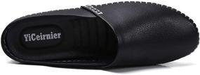 img 1 attached to Experience Ultimate Comfort with YiCeirnier Leather Loafer Slippers