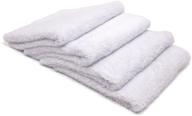 🛀 seo-optimized 16"x16" 4-pack of korean plush edgeless detailing towels in white logo