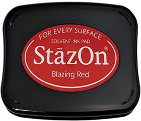 img 1 attached to 🔴 Vibrant Tsukineko Full-Size StazOn Multi-Surface Inkpad in Blazing Red: Explore Endless Creative Possibilities