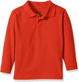 img 1 attached to Premium Long Sleeve Pique Polo for Kids: Classroom School Uniforms Toddler & Preschool Unisex Edition