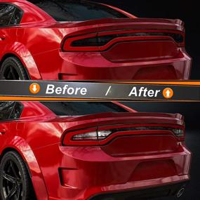 img 1 attached to 🚗 NDRUSH Smoked Taillight Vinyl Tint Film: Precut Overlay, Tail Light Wrap Cover for Dodge Charger 2015-2021 (Side Marker Compatible)