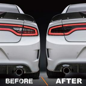 img 3 attached to 🚗 NDRUSH Smoked Taillight Vinyl Tint Film: Precut Overlay, Tail Light Wrap Cover for Dodge Charger 2015-2021 (Side Marker Compatible)