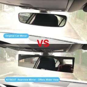 img 3 attached to KITBEST Wide Angle Panoramic Clip On Rearview Mirror - Frameless Convex Interior Rear View Mirror for Cars, SUVs, and Trucks (11.8” L x 2.8” H)