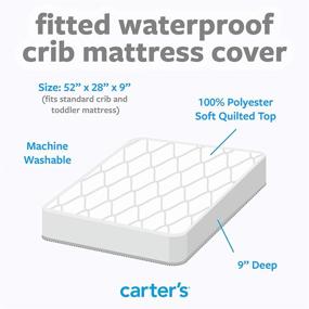 img 2 attached to 🛏️ Carters Waterproof Fitted Crib Mattress Pad and Protector: Ultimate Bedding Solution for Baby Boys and Girls - White