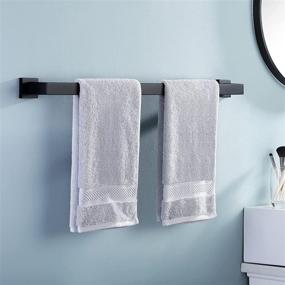 img 2 attached to 🛀 KES Black Towel Bar 30-Inch Towel Rack: No Drill Square Wall Mounted Stainless Steel Bathroom Organizer