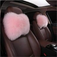 warm wool car seat neck rest pillow - egbang headrest head support for winter comfort and car decor accessories (pink) logo