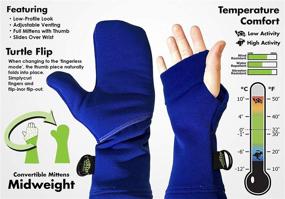 img 3 attached to Оставайтесь комфортными и подвижными с Turtle Gloves Midweight Convertible Running Gear.