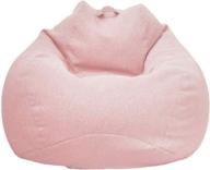 🪑 extra soft cotton linen memory foam beanbag replacement cover - stuffed animal storage bean bag cover (no filler) for adults kids without filling logo