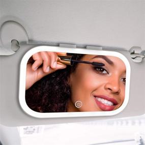 img 3 attached to 🚗 Fancii Juni LED Car Visor Makeup Mirror: 3 Color Settings, Dimmable Touch Light, Adjustable Clip On Vanity Mirror - Perfect for All Cars & Table Use