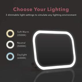 img 2 attached to 🚗 Fancii Juni LED Car Visor Makeup Mirror: 3 Color Settings, Dimmable Touch Light, Adjustable Clip On Vanity Mirror - Perfect for All Cars & Table Use