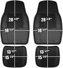 img 3 attached to 🔒 Armor All Custom Accessories 78895: Premium Heavy Duty Rubber Floor Mat Set in Sleek Black - 4-Piece Set