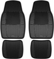 🔒 armor all custom accessories 78895: premium heavy duty rubber floor mat set in sleek black - 4-piece set logo