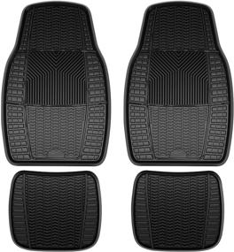 img 4 attached to 🔒 Armor All Custom Accessories 78895: Premium Heavy Duty Rubber Floor Mat Set in Sleek Black - 4-Piece Set