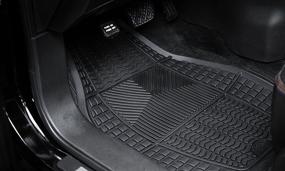 img 2 attached to 🔒 Armor All Custom Accessories 78895: Premium Heavy Duty Rubber Floor Mat Set in Sleek Black - 4-Piece Set