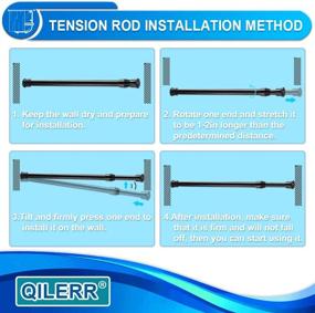 img 1 attached to 🔧 QILERR Adjustable Spring Tension Rods - 2 Pack, 28 to 48 Inches Closet & Cupboard Extension Rods for Windows, Kitchen, Bathroom, Wardrobe, in Black