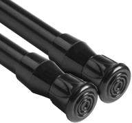 🔧 qilerr adjustable spring tension rods - 2 pack, 28 to 48 inches closet & cupboard extension rods for windows, kitchen, bathroom, wardrobe, in black logo