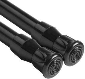 img 4 attached to 🔧 QILERR Adjustable Spring Tension Rods - 2 Pack, 28 to 48 Inches Closet & Cupboard Extension Rods for Windows, Kitchen, Bathroom, Wardrobe, in Black