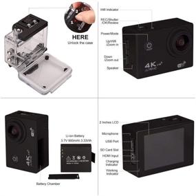 img 3 attached to 4K 16MP WiFi Waterproof Action Camera with Remote Control, Sony Sensor, 170 Ultra Wide Lens - AD Sports Camera