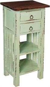 img 4 attached to 🌅 Sunset Trading Shabby Chic Cottage Table: Bahama with Raftwood Top - Two Drawer Style