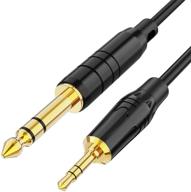 🎧 cablecreation gold plated 3.5mm to 6.35mm audio cable - 2 meters, black logo