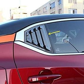 img 3 attached to 🏎️ Углеродное волокно Печать Спорт Квартальные окна Лопатки Заслонки для Nissan Sentra 2020 2021 - Набор из 2