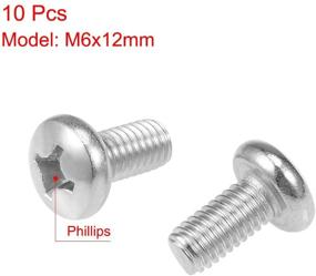 img 2 attached to Uxcell M6X12Mm Phillips Stainless Fasteners