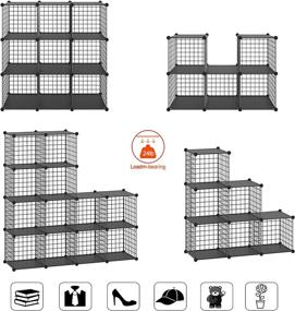 img 3 attached to 📚 Efficient 12-Cube HUBSON Wire Cube Storage Organizer: Ideal for Books, Toys, Crafts, Plants, and Pet Closet Organization