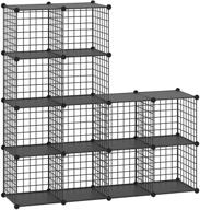 📚 efficient 12-cube hubson wire cube storage organizer: ideal for books, toys, crafts, plants, and pet closet organization logo