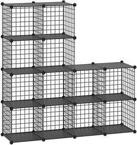 img 4 attached to 📚 Efficient 12-Cube HUBSON Wire Cube Storage Organizer: Ideal for Books, Toys, Crafts, Plants, and Pet Closet Organization