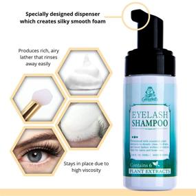 img 2 attached to 👁️ Forabeli Eyelash Extension Shampoo 50ml + Brush & Wand - Eyelid Foaming Cleanser with Nourishing Formula - Lash Shampoo Wash, Paraben & Sulfate Free - Safe Makeup & Mascara Remover, Suitable for Professional & Personal Use