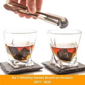 img 3 attached to 🥃 AMERIGO Whiskey Gift Set with Stones, Glasses, and Bar Accessories - Cool Reusable Ice Cubes, Ideal Birthday Gifts for Men: Him, Boyfriend, Dad, Husband