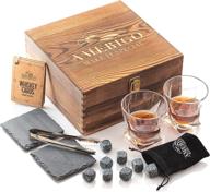 🥃 amerigo whiskey gift set with stones, glasses, and bar accessories - cool reusable ice cubes, ideal birthday gifts for men: him, boyfriend, dad, husband logo