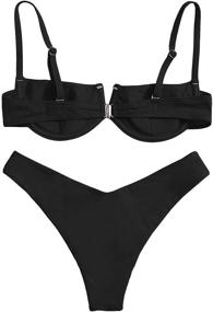 img 3 attached to 👙 Verdusa Women's Underwire Bra High Cut Bikini Set: Stylish Beach Two Piece Bathing Suit