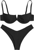 👙 verdusa women's underwire bra high cut bikini set: stylish beach two piece bathing suit logo