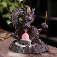 🐉 xudrez dragon backflow incense burner: handmade ceramic figurine cone holder for home decor & gift логотип