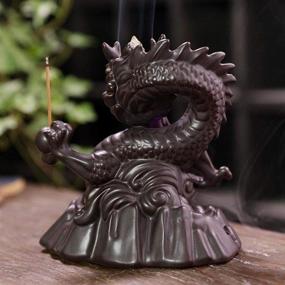 img 2 attached to 🐉 XUDREZ Dragon Backflow Incense Burner: Handmade Ceramic Figurine Cone Holder for Home Decor & Gift