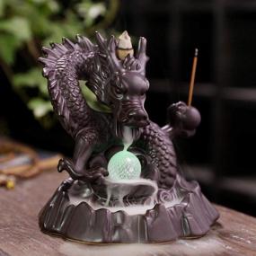 img 3 attached to 🐉 XUDREZ Dragon Backflow Incense Burner: Handmade Ceramic Figurine Cone Holder for Home Decor & Gift