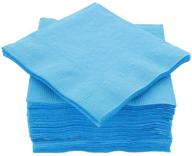 🍹 amcrate big party pack 100 count caribbean blue beverage napkins - perfect for weddings, birthdays, parties, dinners, lunches & cocktails. 5” x 5” napkins. logo