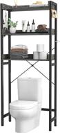 🚽 3-tier over-the-toilet storage rack, ecoprsio bathroom organizer shelf, freestanding space saver toilet stand with 4 hooks - grey brown logo