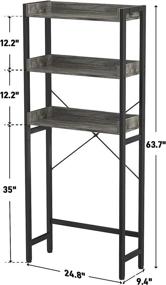 img 1 attached to 🚽 3-Tier Over-The-Toilet Storage Rack, Ecoprsio Bathroom Organizer Shelf, Freestanding Space Saver Toilet Stand with 4 Hooks - Grey Brown