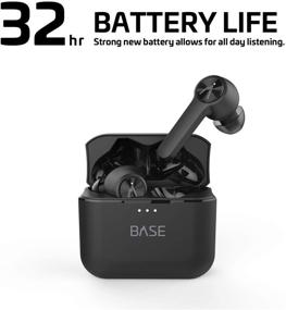 img 2 attached to 32+ Hours BASE LINE True Wireless Earbuds Headphones: Bluetooth 5, Dual-Mic Noise Canceling, Charging Case. Deep Bass Sound Headset, Small Earphones for Android Samsung & iPhone (With Volume Control)