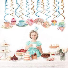 img 1 attached to 🍵 Enhance Your Tea Time Party with Kristin Paradise 30Ct Hanging Swirl Decorations - Perfect for English Tea Ceremony, Alice in Wonderland Theme, Vintage Floral Decor, Baby Showers, Teacup Teapot Favors!